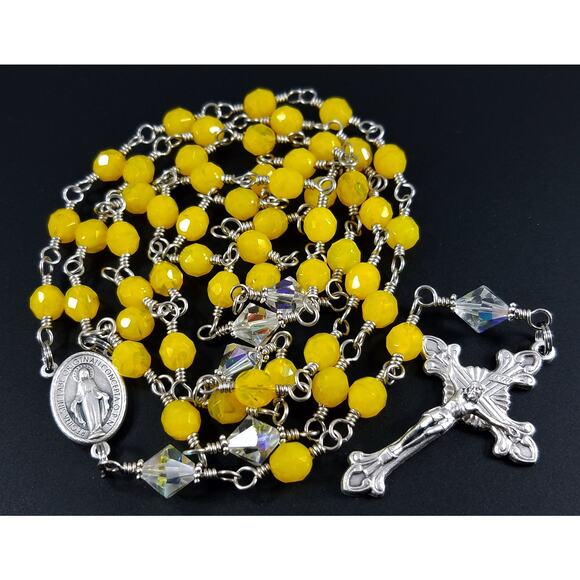 Hand-Made Five Decade Catholic Rosary, Unbreakable Wire Wrapped - Picture 5 of 10